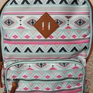 Backpack Canvas Aqua Pink No Boundaries